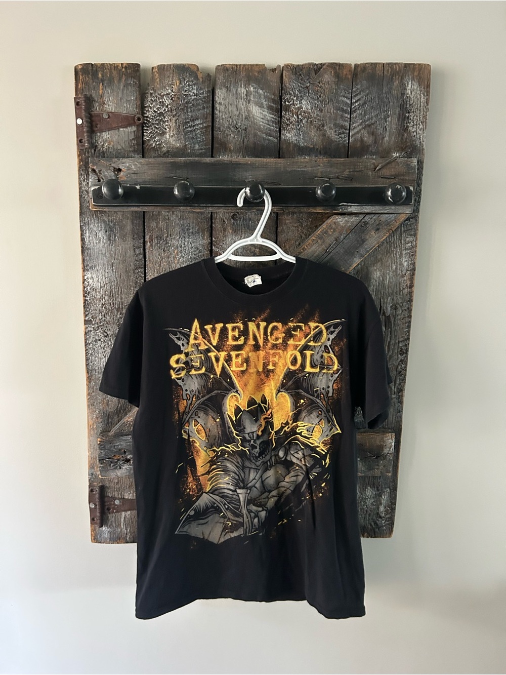 Anvil Black Avenged Sevenfold Graphic Tee with Yellow Accents